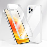 360 Full Coverage Glass Phone Case, For iPhone 13 mini, For iPhone 13, For iPhone 13 Pro, For iPhone 13 Pro Max, For iPhone 12, For iPhone 12 Pro, For iPhone 12 Pro Max, For iPhone 11, For iPhone 11 Pro, For iPhone 11 Pro Max